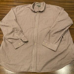 Eddie Bauer - green/brown pattern Men's button up shirt size XL